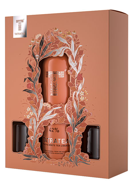 DARČEKOVÉ BALENIE TATRATEA 42 % BROSKYŇA + 2 POHÁRIKY