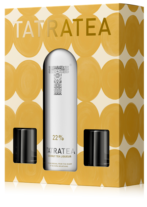 DARČEKOVÉ BALENIE TATRATEA 22 % KOKOS S DVOMA POHÁRIKMI
