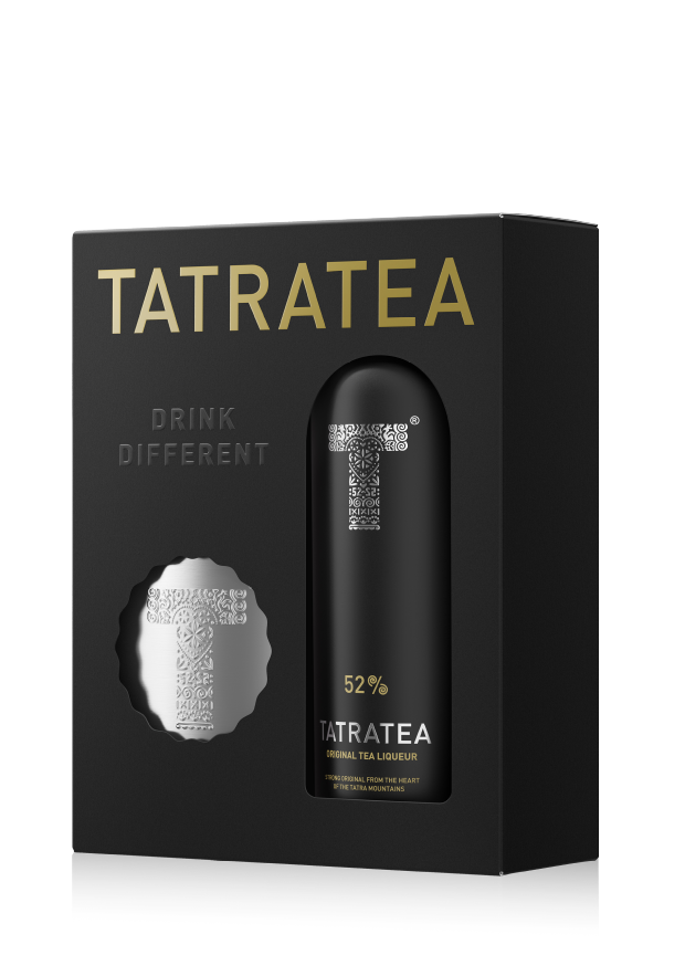 DARČEKOVÉ BALENIE TATRATEA 52 % ORIGINÁL 350ml S PLOSKAČKOU